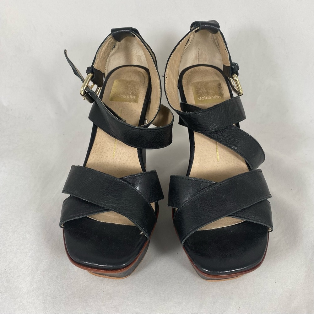 Dolce Vita Orla Cutout Leather Wedge Platform Sandal